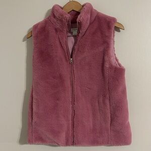 j crew women’s pink furry vest small